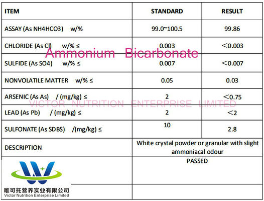 アモニウムバイカルボネート CH5no3 食品用調理用添加物 腫れ剤 CAS 1066-33-7